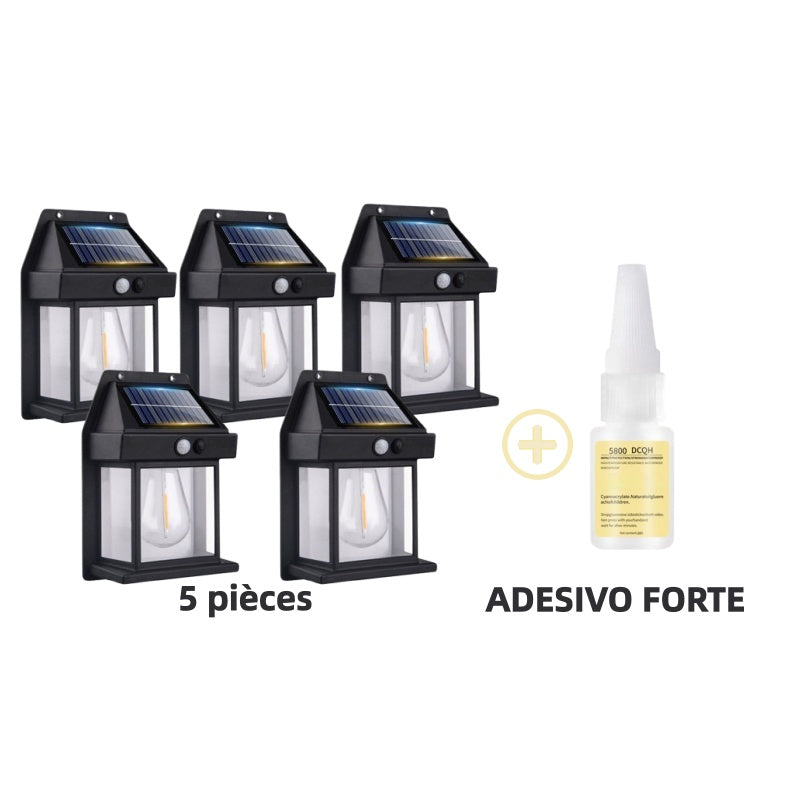 📢 50% de Réduction – Applique Murale Solaire LED Effet Tungstène, Détecteur de Mouvement PIR et Étanche IP65 Sans Fil