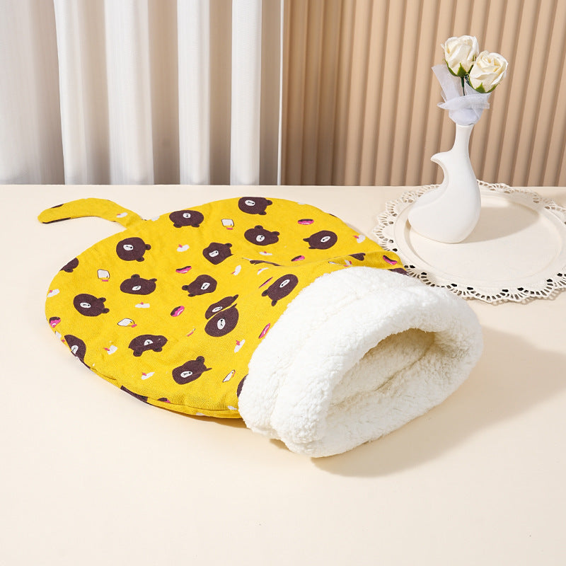📢 50% de Réduction – Nid Douillet pour Chat et Chien en Peluche Ultra-Douce, Panier Semi-Fermé Chaleur 360° Lavable en Machine