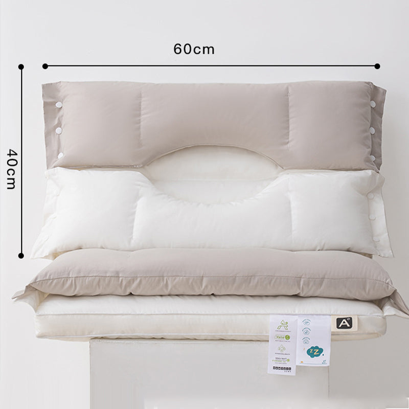 Oreiller Cervical Ergonomique Double Couche – Hauteur Ajustable & Soutien de la Nuque