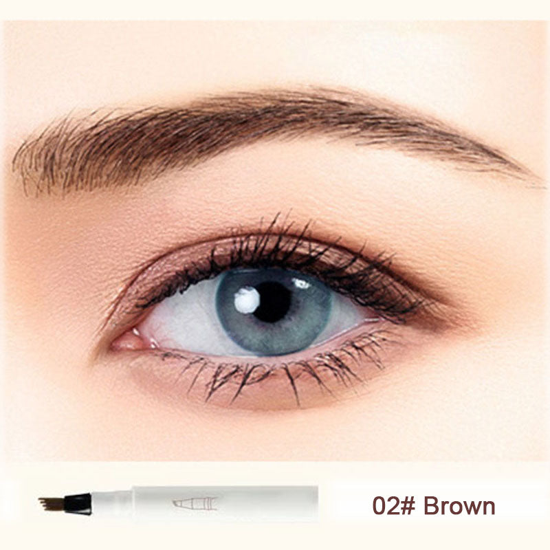 50% de Réduction – Crayon à Sourcils Liquide 4 Fourches, Feutre Effet Microblading Naturel, Waterproof et Longue Tenue 24H
