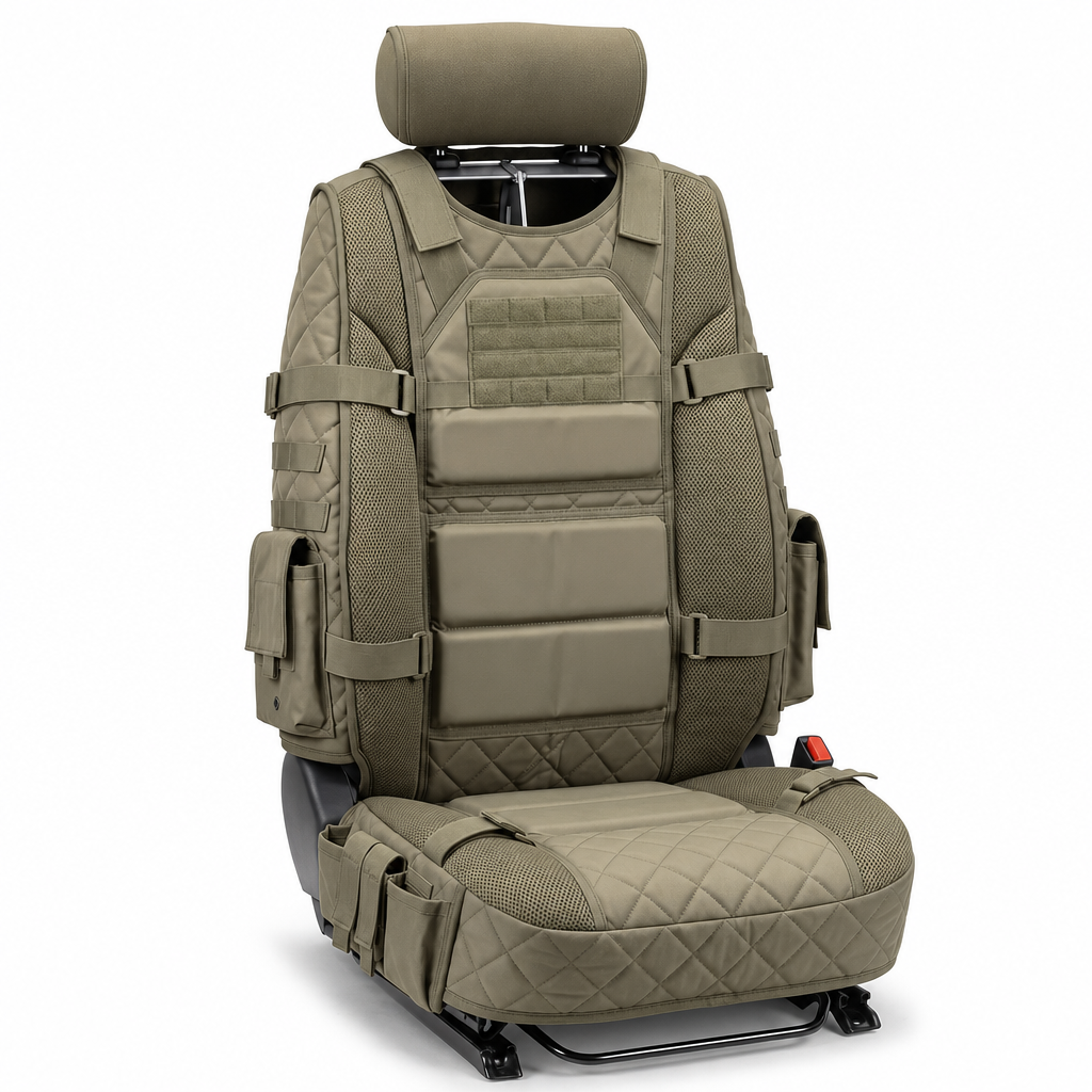 50% de Réduction – 📢 Housse de Siège Tactique de Voiture avec Poches de Rangement Molle et Protection Anti-Rayures Universelle