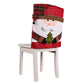 Housse de Chaise de Noël – Lin & Tissu Brossé, Père Noël / Bonhomme de Neige / Renne