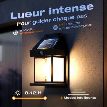 📢 50% de Réduction – Applique Murale Solaire LED Effet Tungstène, Détecteur de Mouvement PIR et Étanche IP65 Sans Fil