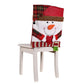Housse de Chaise de Noël – Lin & Tissu Brossé, Père Noël / Bonhomme de Neige / Renne