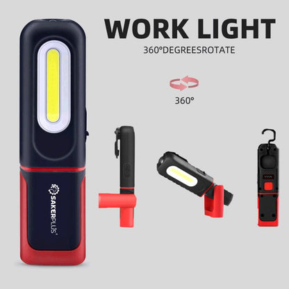 📢📢50% DE RÉDUCTION !! ⏰ Lampe de Travail Rechargeable SAKERPLUS – 3000 Lumens COB LED – Magnétique & Crochet Pivotant for Mécaniciens & Bricoleurs 🔧