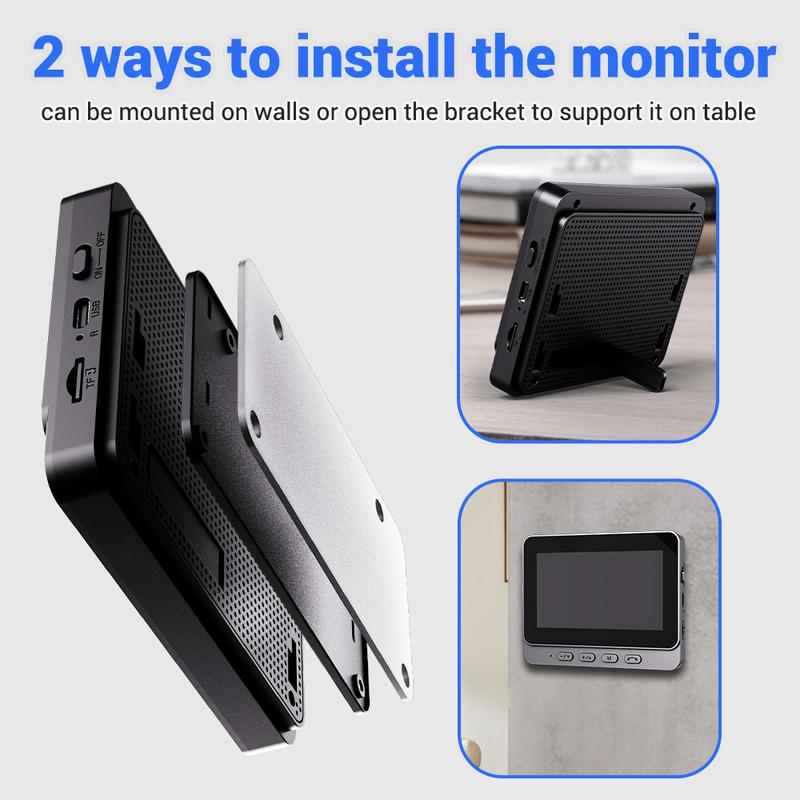 50% de Réduction – Sonnette Vidéo Sans Fil Écran 4,3" Visiophone Sans WiFi
