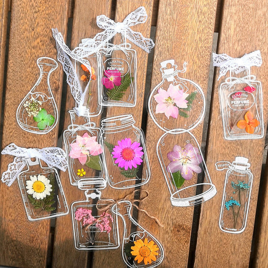 🌸Getrocknete Blumen Lesezeichen Set