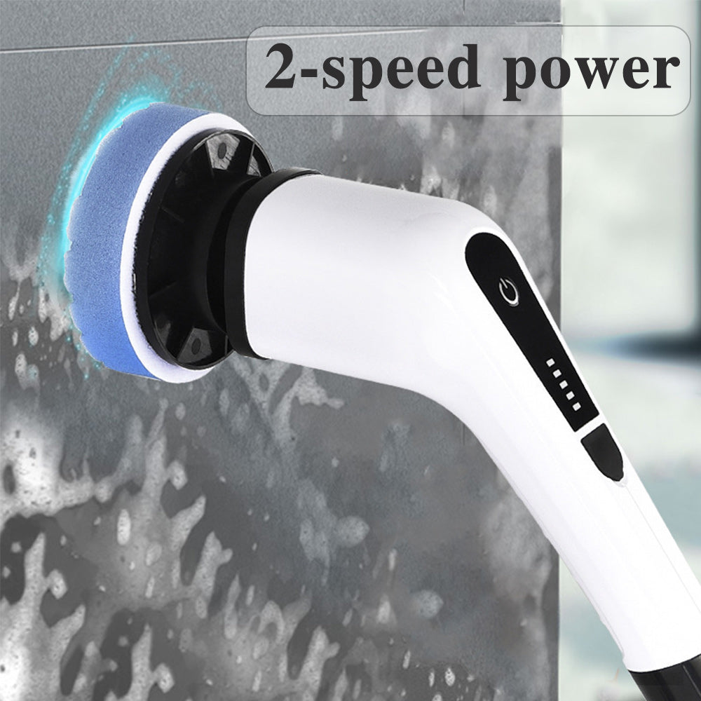 📢 50% de Réduction – Brosse de Nettoyage Rotative Électrique Sans Fil Télescopique 7-en-1 pour Salle de Bain, Carrelage et Sol