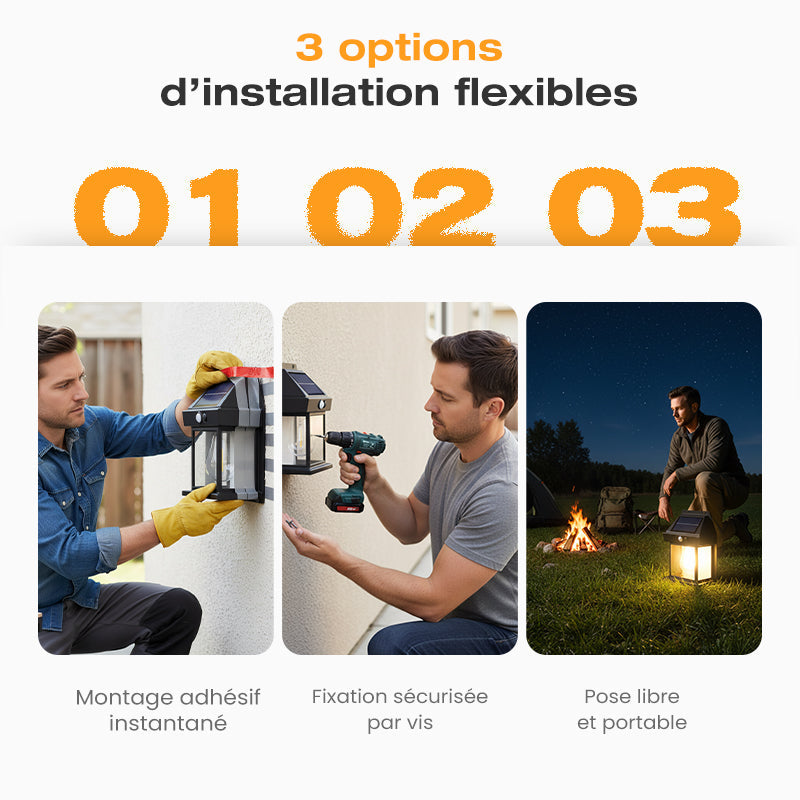 📢 50% de Réduction – Applique Murale Solaire LED Effet Tungstène, Détecteur de Mouvement PIR et Étanche IP65 Sans Fil