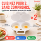 🥚 Cuiseur à Œufs Anti-Éclaboussures – PP Alimentaire – Double Cavité & Couvercle Hermétique – Œuf Poché Sain au Micro-Ondes sans Effort 🌿