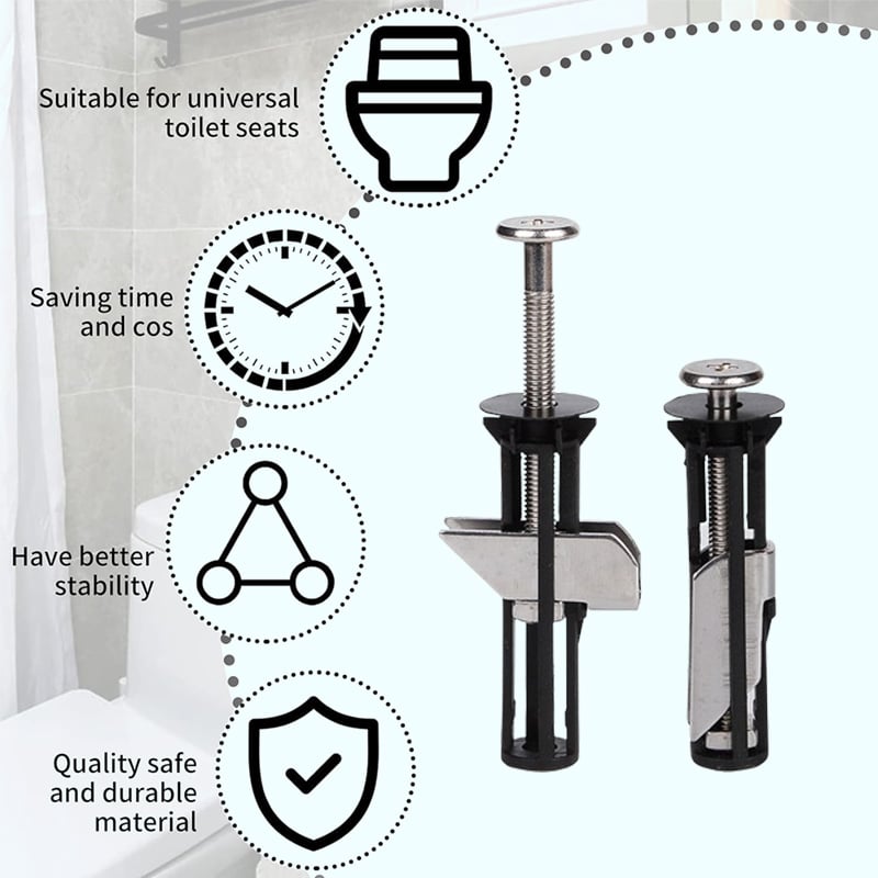 🔩 50% DE RÉDUCTION! 🚽 Kit de fixation pour siège de WC – Ultra-résistant & anti-vacillement ✨