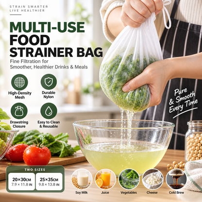 Sac Filtrant Alimentaire Réutilisable à Cordon – Nylon Haute Densité