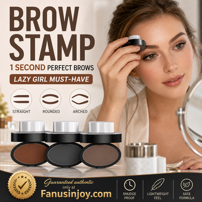 Kit Tampon et Poudre à Sourcils – Pochoirs Inclus, Tenue 24h Waterproof