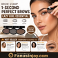 Kit Tampon et Poudre à Sourcils – Pochoirs Inclus, Tenue 24h Waterproof