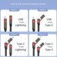 4-in-1 [60 W Schnellladung & Datensynchronisierung] Flaches geflochtenes Anti-Tangle-Ladekabel mit Klettverschluss