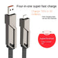4-in-1 [60 W Schnellladung & Datensynchronisierung] Flaches geflochtenes Anti-Tangle-Ladekabel mit Klettverschluss