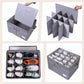 👟 50% DE RÉDUCTION! 📦 Organisateur de Chaussures – 16 compartiments, séparateurs réglables & couvercle transparent – Tissu Oxford – Gris/Noir ✨