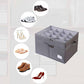 👟 50% DE RÉDUCTION! 📦 Organisateur de Chaussures – 16 compartiments, séparateurs réglables & couvercle transparent – Tissu Oxford – Gris/Noir ✨