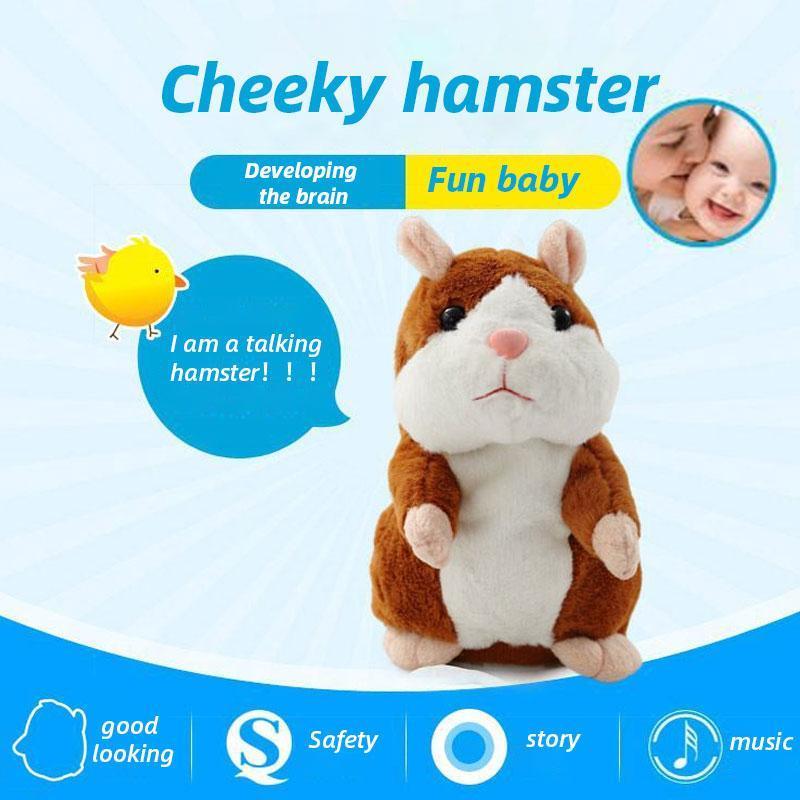 📢 60% de Réduction – Peluche Hamster Interactif Parlant 15cm, Répétition Vocale Rigolote et Hochement de Tête en Peluche Douce