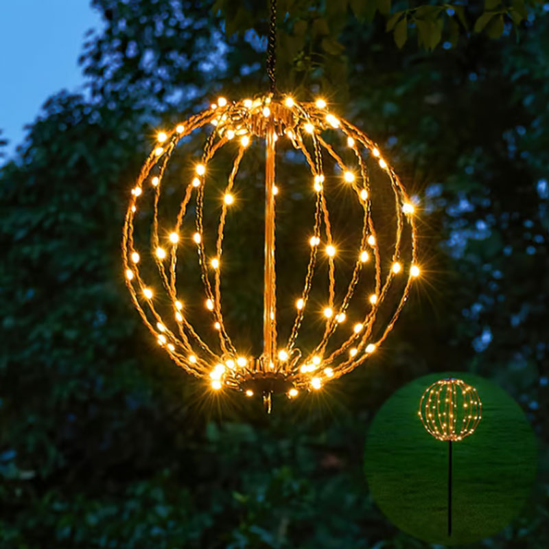 📢 50% de Réduction – Sphère Lumineuse LED Suspendue Pliable Extérieure Étanche 360° pour Jardin, Terrasse et Fêtes de Noël