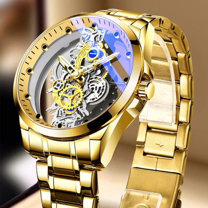 40% de Réduction – Montre Squelette Homme Cadran Double Face