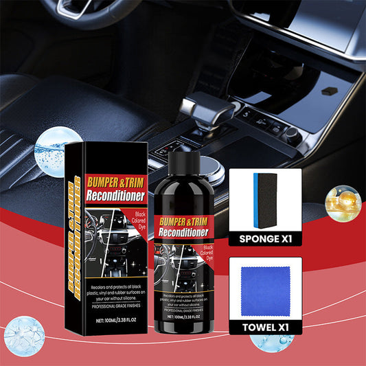 ⏳Zeitlich begrenztes Special⌛ Auto Schwarz Kunststoff Innenraum Restaurator