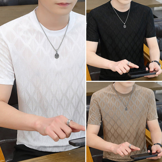 🔥Men's Diamond Check Embossed Top