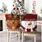 Housse de Chaise de Noël – Lin & Tissu Brossé, Père Noël / Bonhomme de Neige / Renne