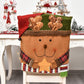 Housse de Chaise de Noël – Lin & Tissu Brossé, Père Noël / Bonhomme de Neige / Renne