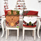 Housse de Chaise de Noël – Lin & Tissu Brossé, Père Noël / Bonhomme de Neige / Renne