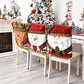 Housse de Chaise de Noël – Lin & Tissu Brossé, Père Noël / Bonhomme de Neige / Renne