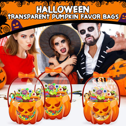 Sachets Cadeaux d'Halloween Zippés avec Poignée – Motifs Citrouille
