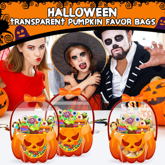 Sachets Cadeaux d'Halloween Zippés avec Poignée – Motifs Citrouille