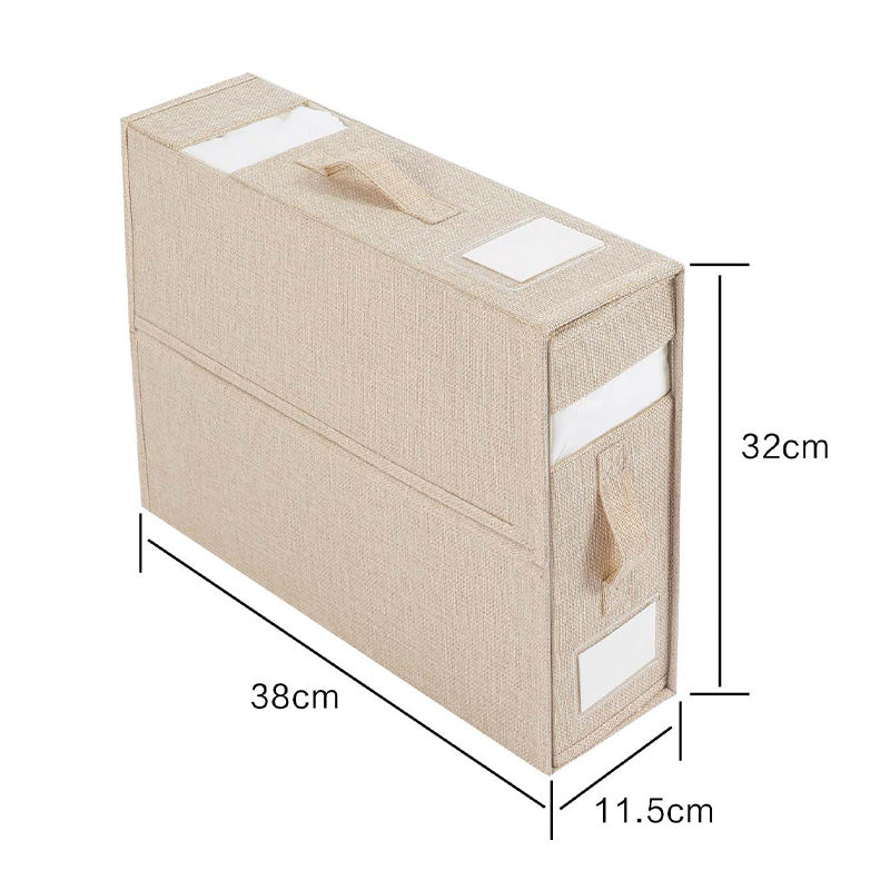 📢📢40% DE RÉDUCTION !! ⏰ Set de Draps Pliables Organiseur – Lin Imitation + Carton – Fenêtre Transparente & Fermeture Solide pour Literie Queen/King 📦