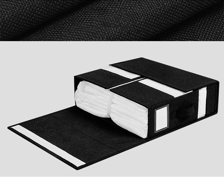 📢📢40% DE RÉDUCTION !! ⏰ Set de Draps Pliables Organiseur – Lin Imitation + Carton – Fenêtre Transparente & Fermeture Solide pour Literie Queen/King 📦