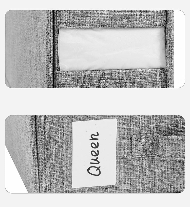 📢📢40% DE RÉDUCTION !! ⏰ Set de Draps Pliables Organiseur – Lin Imitation + Carton – Fenêtre Transparente & Fermeture Solide pour Literie Queen/King 📦