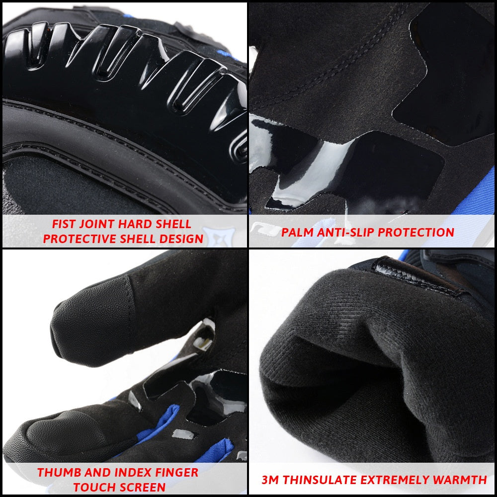 50% de Réduction – Gants Moto Hiver Chauds Imperméables et Coupe-Vent, Renforts Gel Antidérapants pour Conduite par Temps Froid