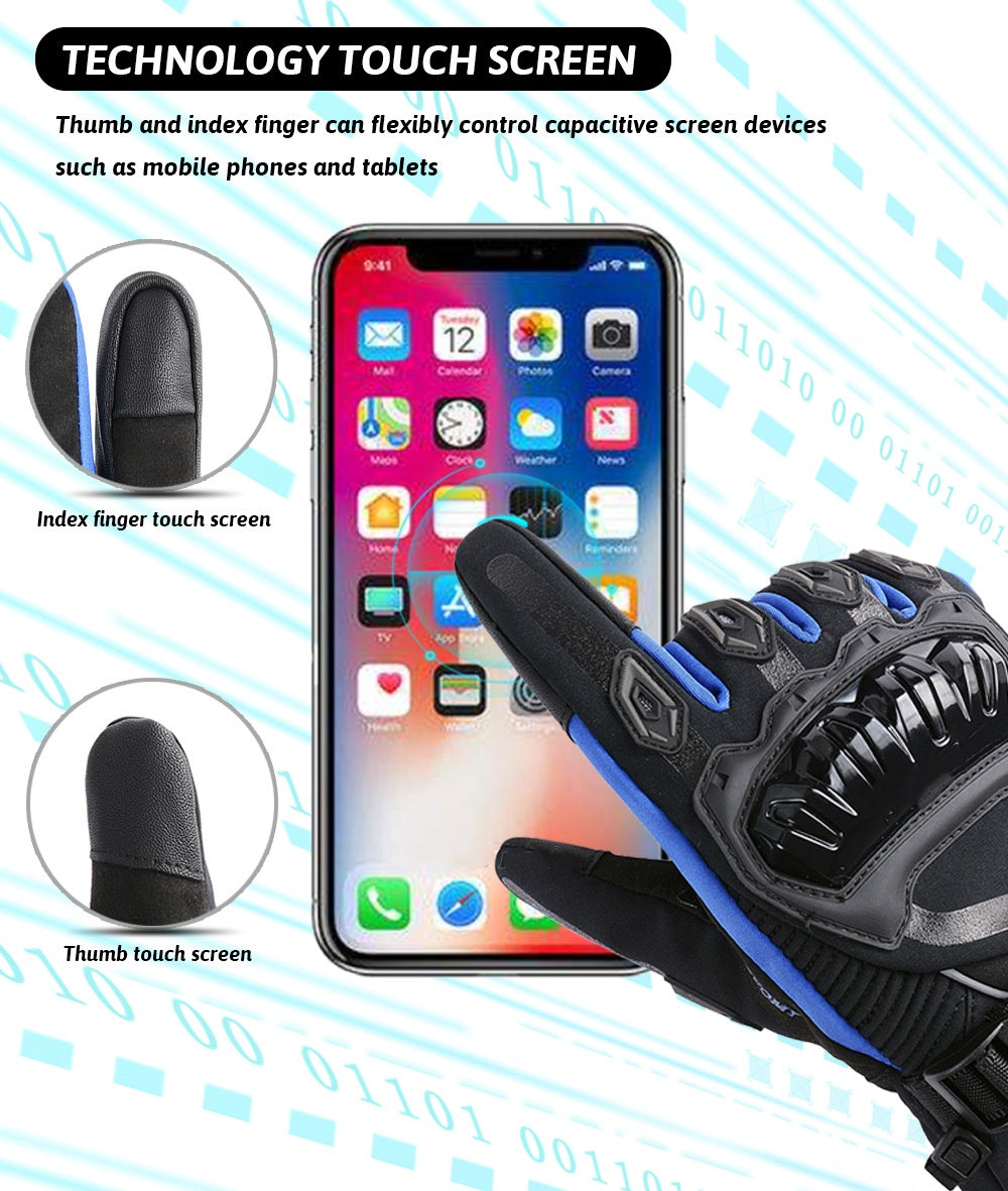 50% de Réduction – Gants Moto Hiver Chauds Imperméables et Coupe-Vent, Renforts Gel Antidérapants pour Conduite par Temps Froid