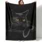 🐱 Couverture Douillette Motif Chat Noir – Polyester Doux, 4 Tailles, Toutes Saisons