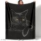🐱 Couverture Douillette Motif Chat Noir – Polyester Doux, 4 Tailles, Toutes Saisons