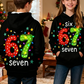 ⌛ Nur noch 3 Tage – 50 % auf alles! ⏰Kinder Weihnachts-Kapuzenpullover mit „67“ Grafik-Print