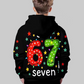 ⌛ Nur noch 3 Tage – 50 % auf alles! ⏰Kinder Weihnachts-Kapuzenpullover mit „67“ Grafik-Print