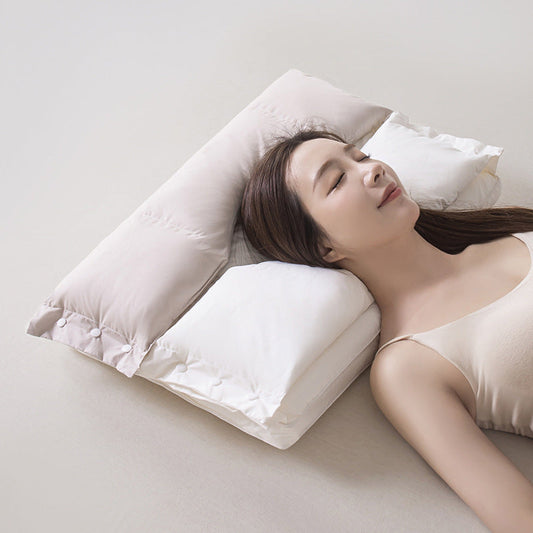 Oreiller Cervical Ergonomique Double Couche – Hauteur Ajustable & Soutien de la Nuque