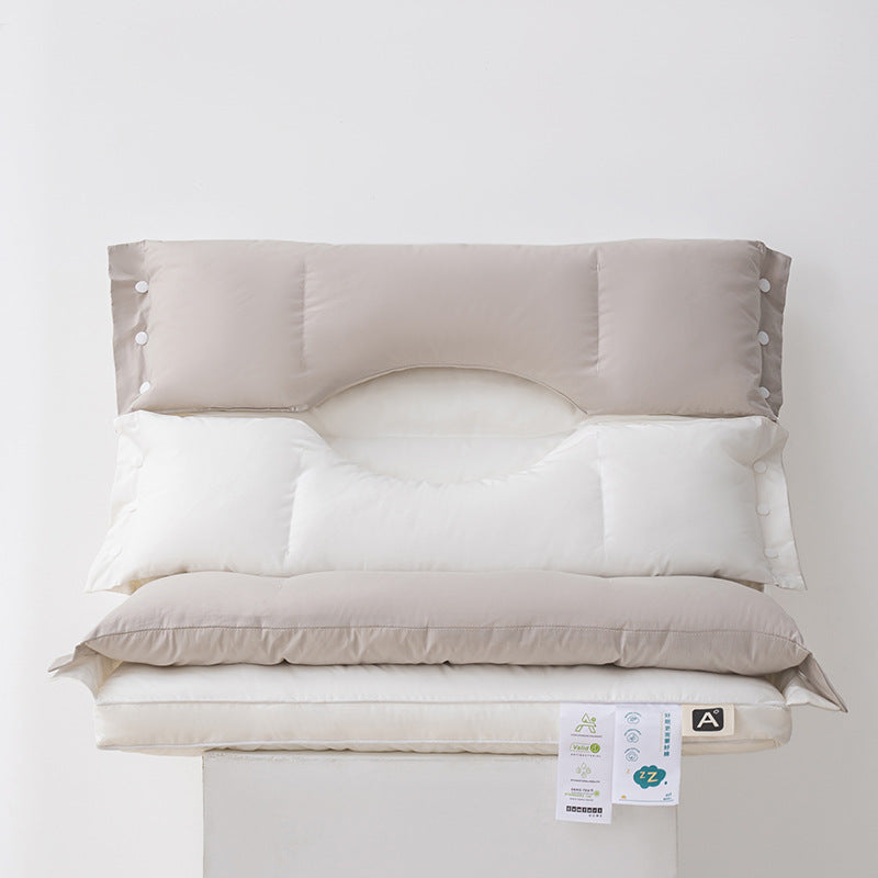 Oreiller Cervical Ergonomique Double Couche – Hauteur Ajustable & Soutien de la Nuque