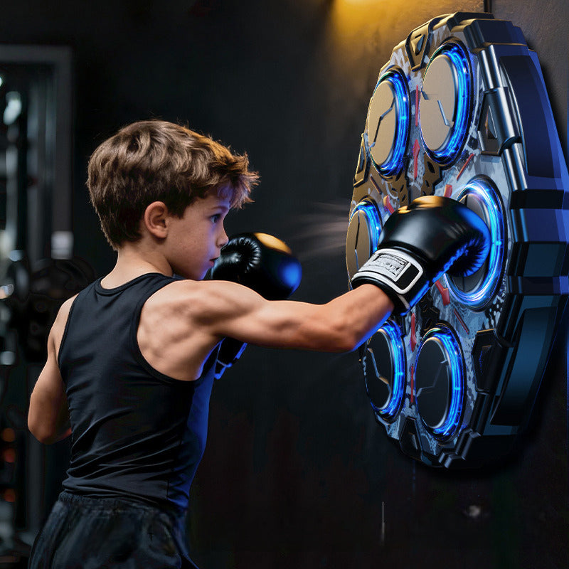 50% de Réduction – Machine de Boxe Musicale Intelligente Murale avec Bluetooth, Cibles Lumineuses LED et Vitesse Réglable