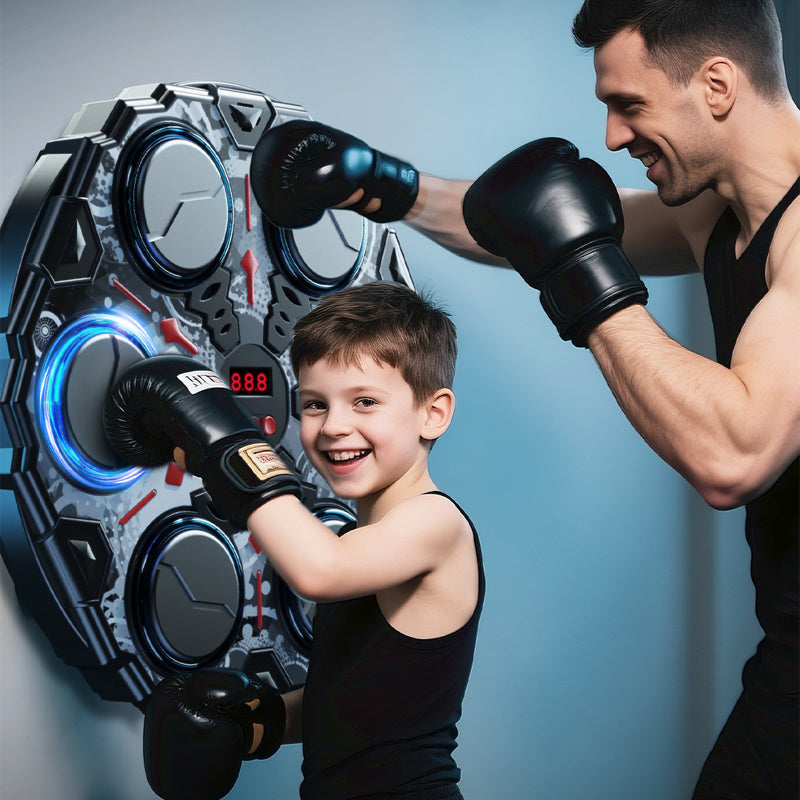 50% de Réduction – Machine de Boxe Musicale Intelligente Murale avec Bluetooth, Cibles Lumineuses LED et Vitesse Réglable