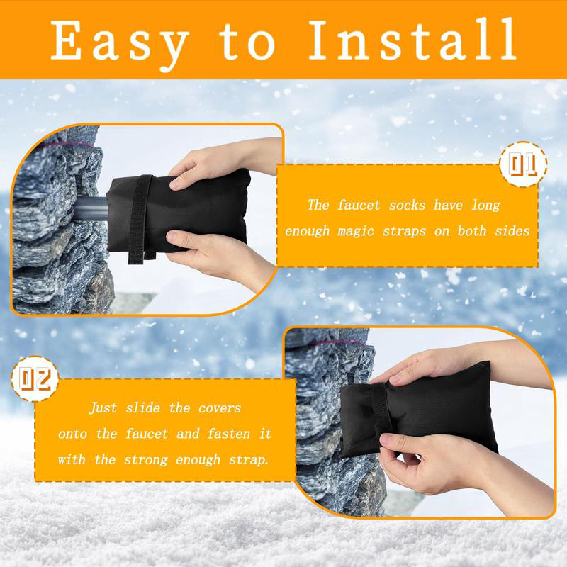 50% de Réduction – Housse Isolante pour Robinet Extérieur, Protection Anti-Gel et Froid Hiver, Tissu Oxford Imperméable