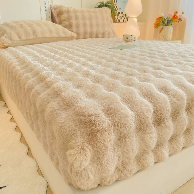 Drap-Housse Épais en Peluche Chaude – Confort & Douceur d'Hiver