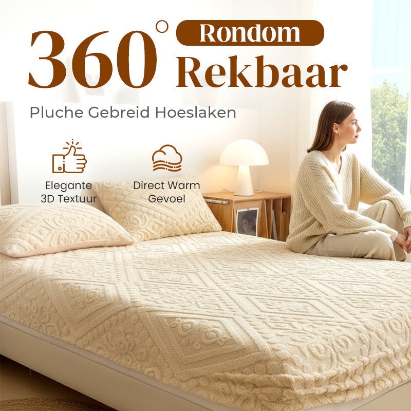 📢 45% de Réduction – Drap-Housse en Tricot Extensible avec Élastique 360°, Tissu Gaufré Moelleux Bonnet 30 cm