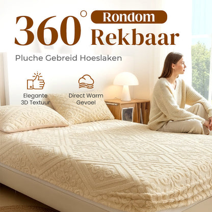📢 45% de Réduction – Drap-Housse en Tricot Extensible avec Élastique 360°, Tissu Gaufré Moelleux Bonnet 30 cm